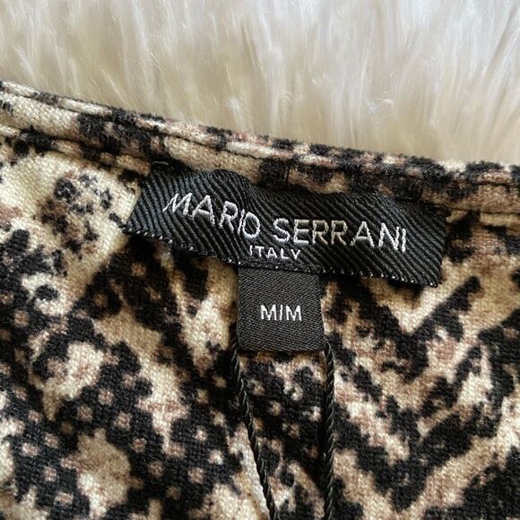 Mario Serrani Animal Snake Print Crew Neck Top New Stretchy Womens Size Medium - Picture 7 of 8